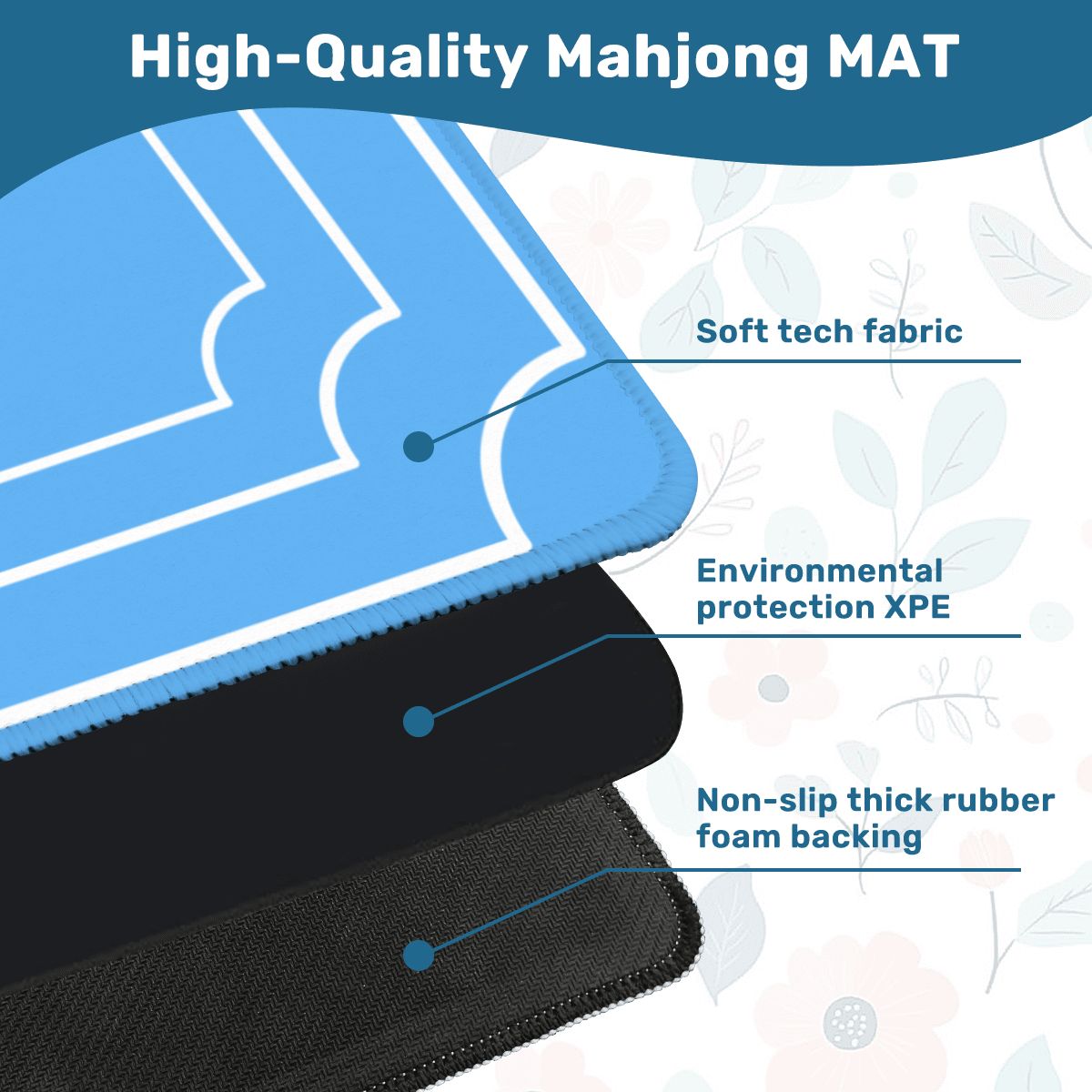 Plain And Simple Robins Egg Blue Minimalist Mahjong Mat - Splash of Color Co.