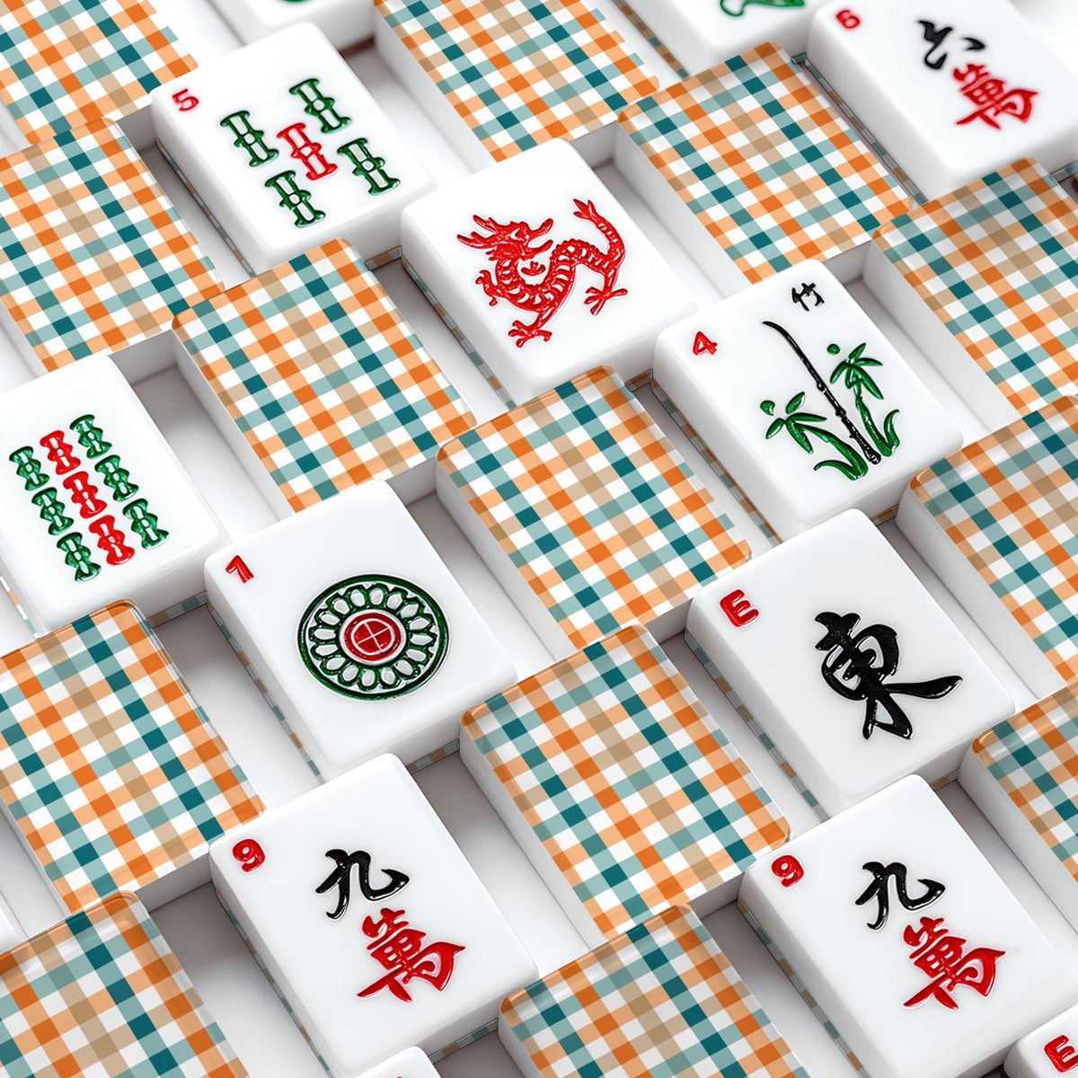 Mad About Plaid Fall American Mahjong Tiles And Carry Case