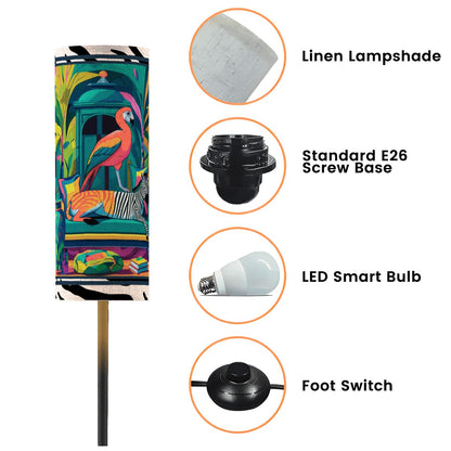 Wild Thang Zebra Print Modern Book Nook Floor Lamp - Splash of Color Co.