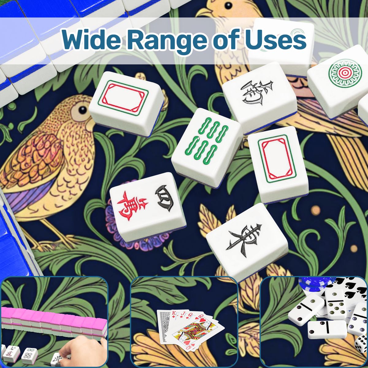 William Morris Inspired Round Mahjong Mat - Splash Of Mahj And Color Co.
