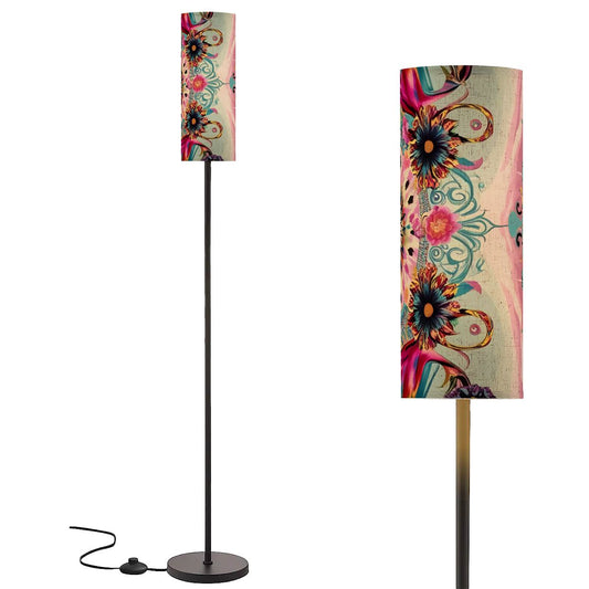 Bohemian Floor Lamp Jeweled Tone Pink, Purple, Teal Modern Book Nook Lamp