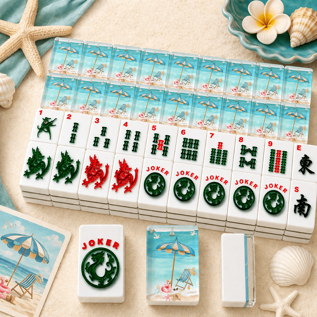 Old World Florida Nostalgic Beach American Mahjong Tiles And Carry Case - Splash of Color Co.