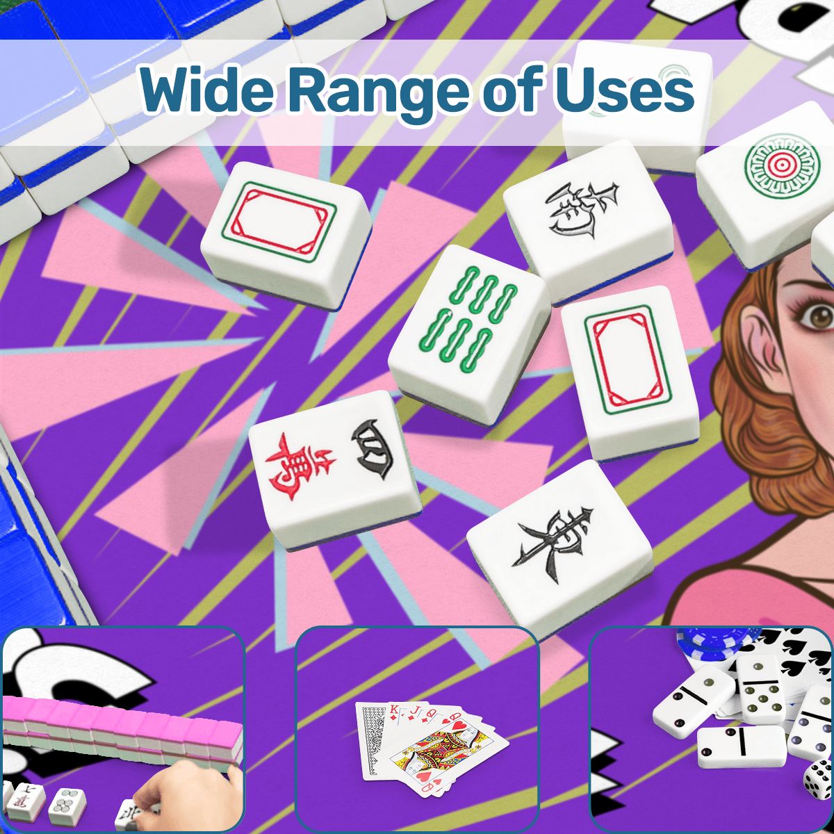 Purple Pop Art Mahjong Mat - Splash of Color Co.