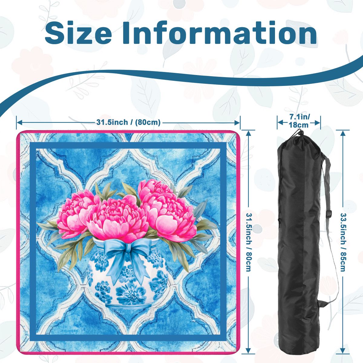 Mahjong Chinoiserie Mat, Pink Blue, The Peony - Powered Prosperity Pad - Splash of Color Co.