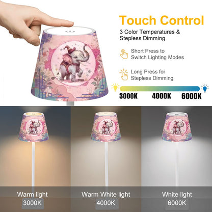 Tilley Tusk Whimsical Mahjong LED Cordless Table Lamp - Splash of Color Co.