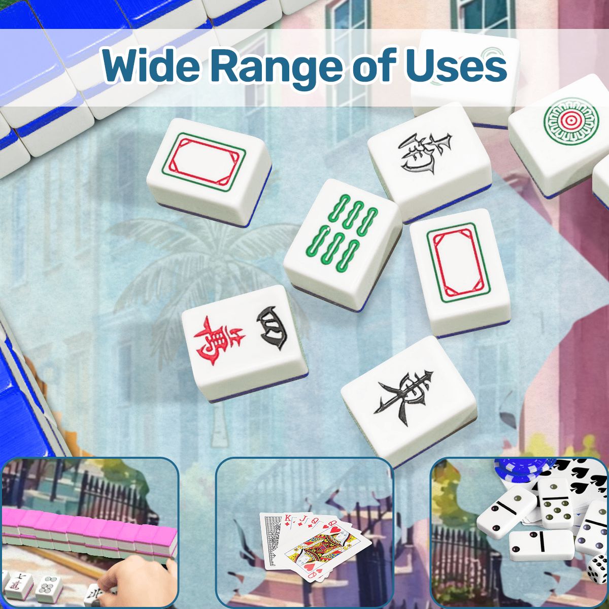 Charleston South Carolina Mahjong Mat Rainbow Row Palmetto State - Splash of Color Co.