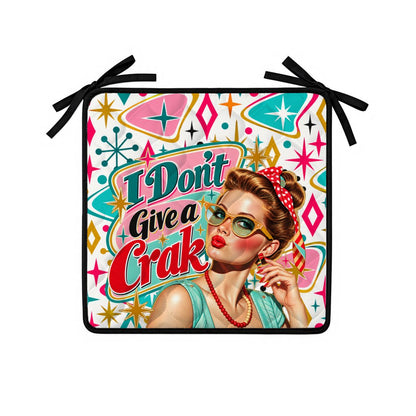 Funny Mahjong I Don't Give A Crak Quilted Chair Cushion