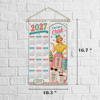 2027 Mahjong Wall Calendar Funny I Don't Give A Crak