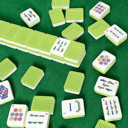 Cane & Cello Chinoiserie Engraved Mahjong Tiles With Carry Case