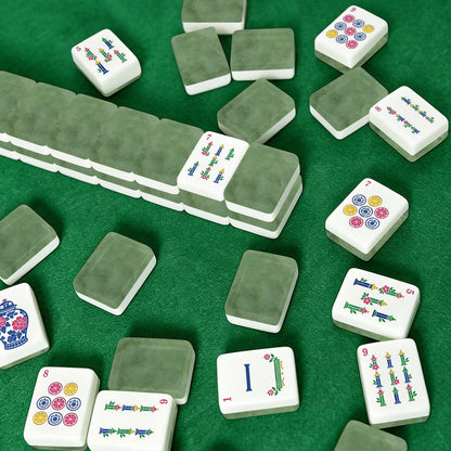 Green Jadeite American Mahjong Pastel Chinoiserie Tiles And Carry Case