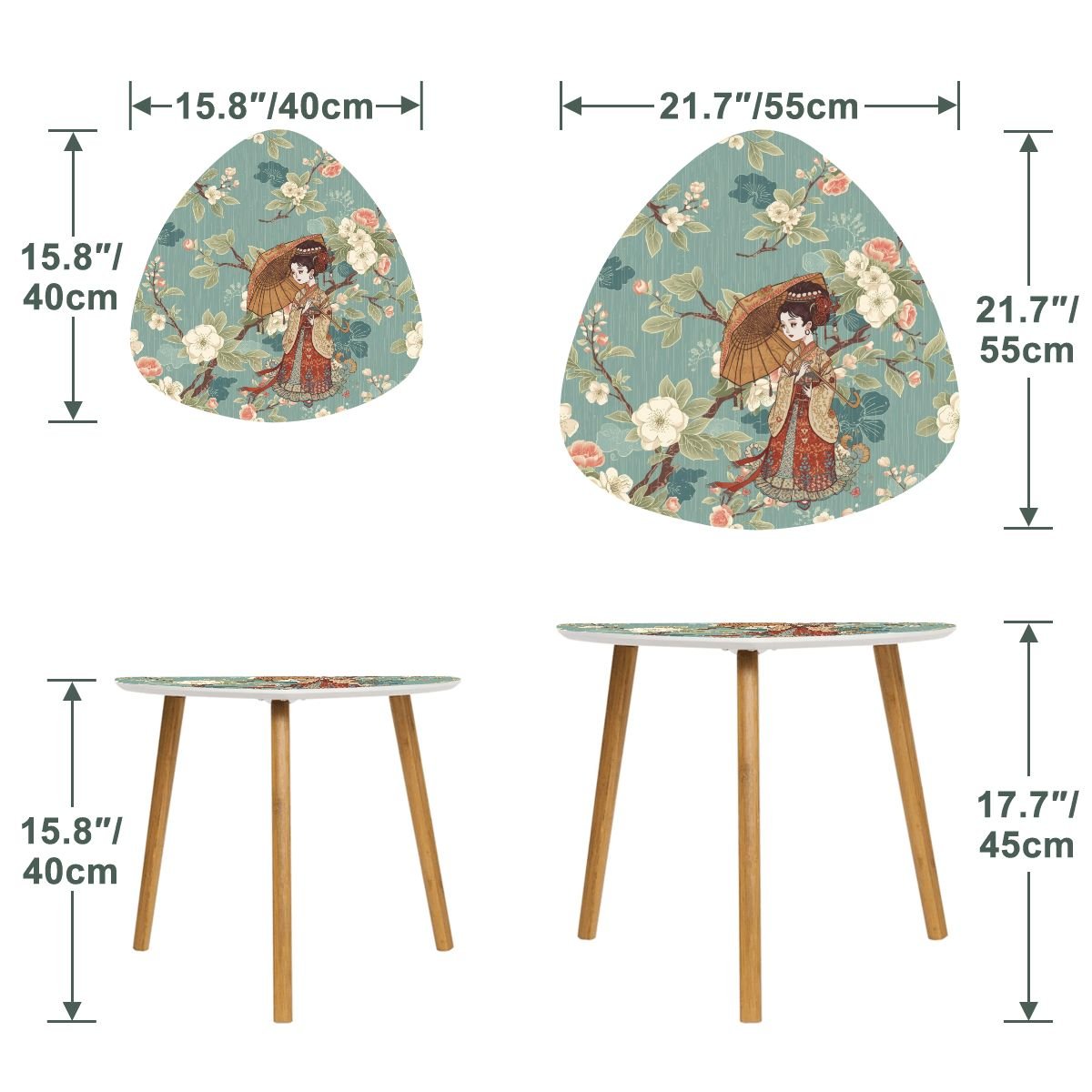 Asian Blossom Chinoiserie Modern Nesting Tables - Splash of Color Co.