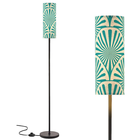 Art Deco Modern Floor Lamp, Radiating Teal Reading Nook Lamp - Splash of Color Co.