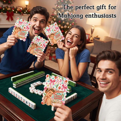 Funny Mahjong Welcome To The Crak House Nostalgic Scalloped Mahjong Shuffler Cards  Set of 4