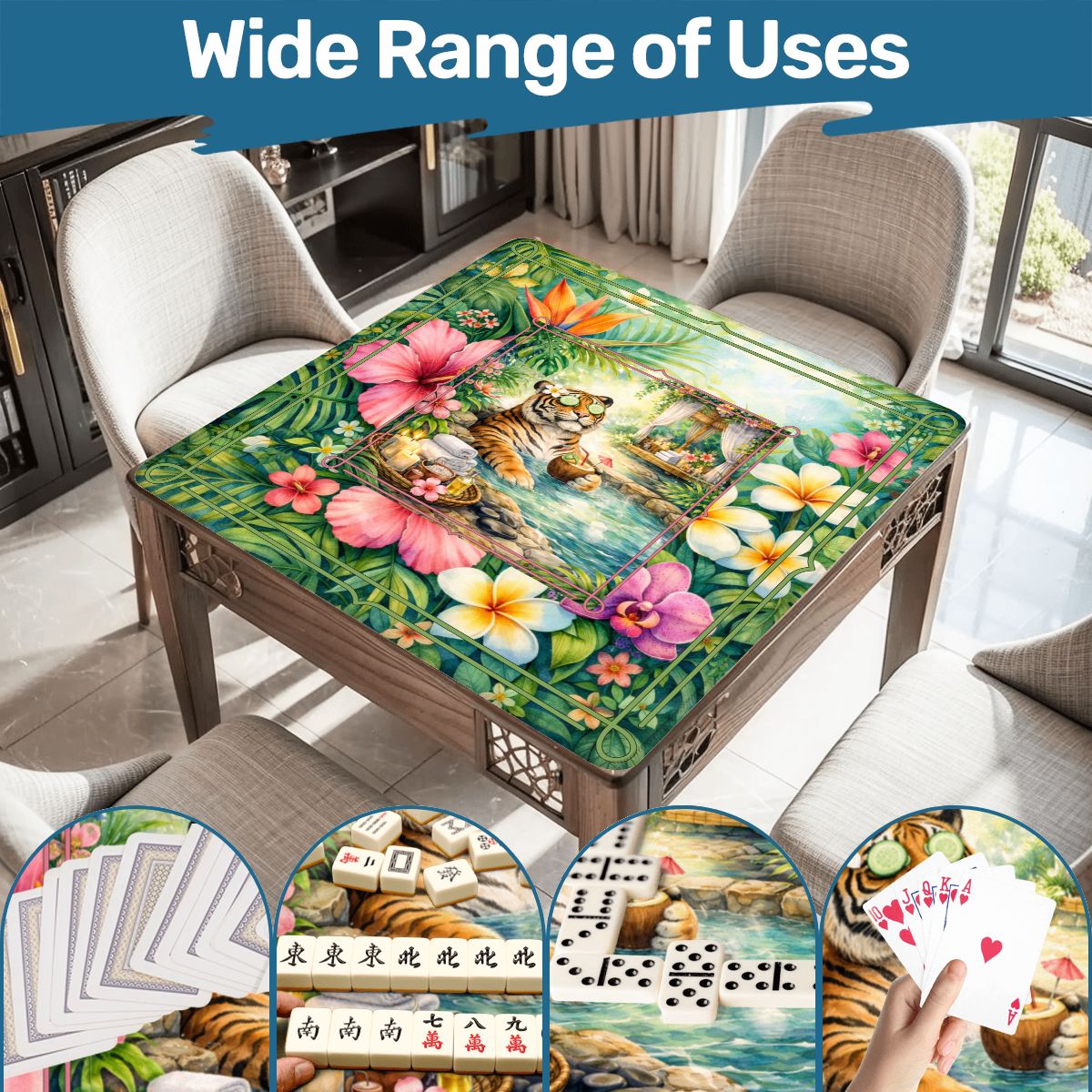 Tiger Zen Tranquility Mahjong Mat - Splash of Color Co.