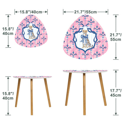 Charleston Cheetah Preppy Pink Blue Modern Nesting Tables - Splash of Color Co.