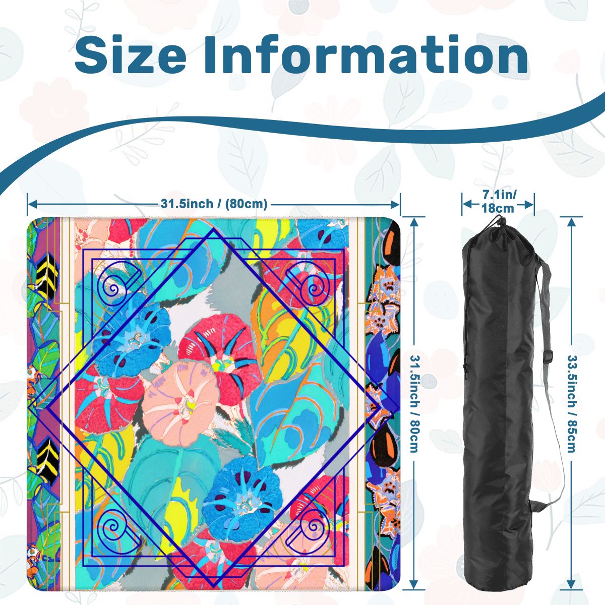 Capri Sunshine Floral Art Deco Mahjong Mat - Splash of Color Co.