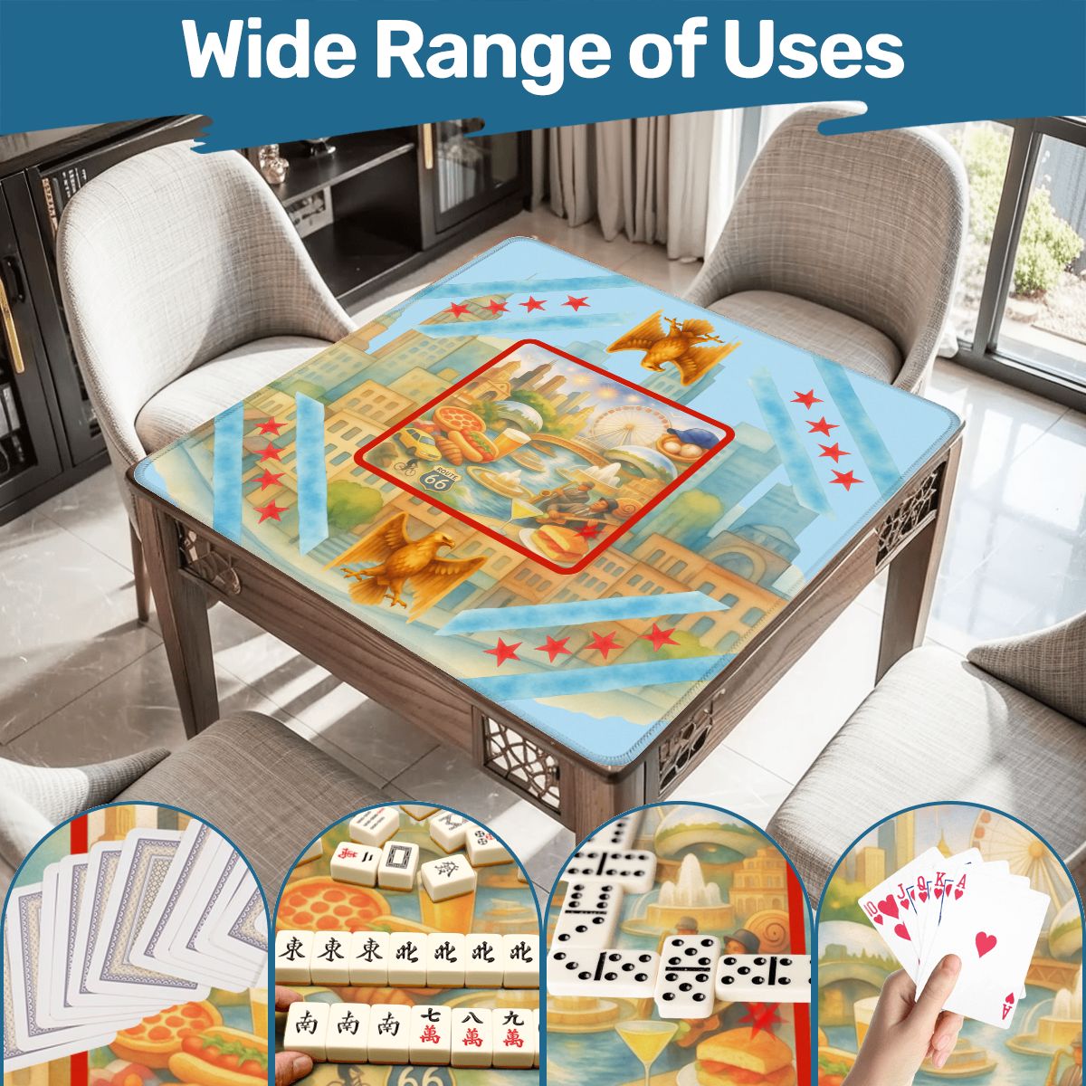 Chicago Illinois Sweet Home Mahjong Mat - Splash of Color Co.
