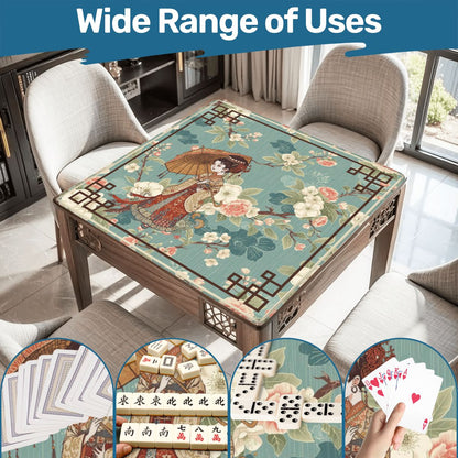 April Showers Asian Cherry Blossoms Vintage Inspired Mahjong Mat - Splash of Color Co.