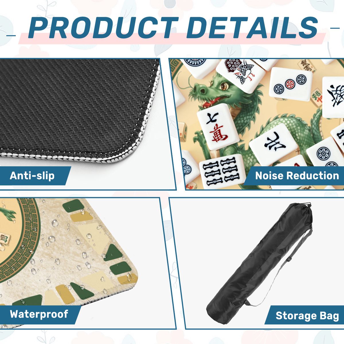 Prancing Dancing Dragon Mahjong Mat - Splash of Color Co.