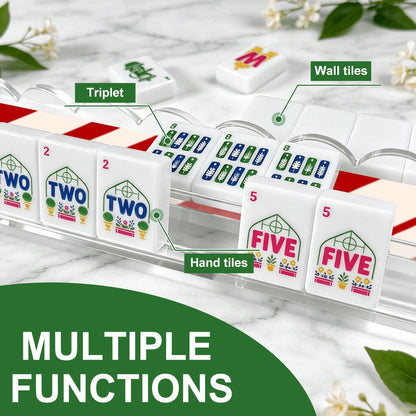 Candycane Christmas Extended Mahjong Rack Set of 4  Scalloped Magnetic Tile Pusher 20'