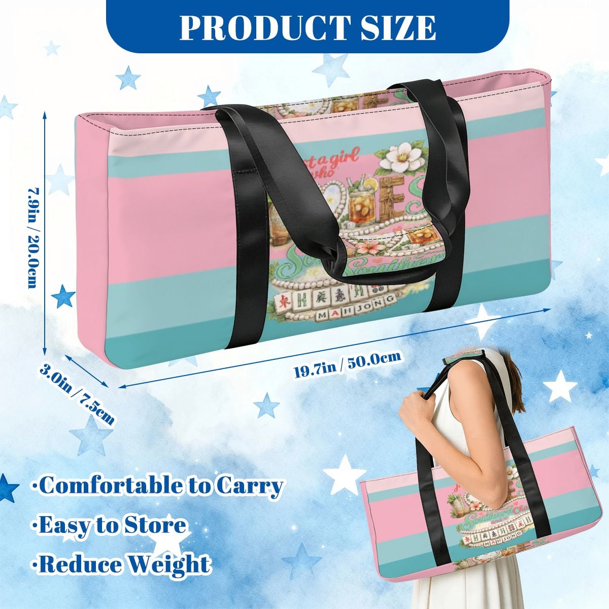Just A Girl Who Loves Southern Charm and Mahjong Mahjong Bag Bundle Set - Splash of Color Co.