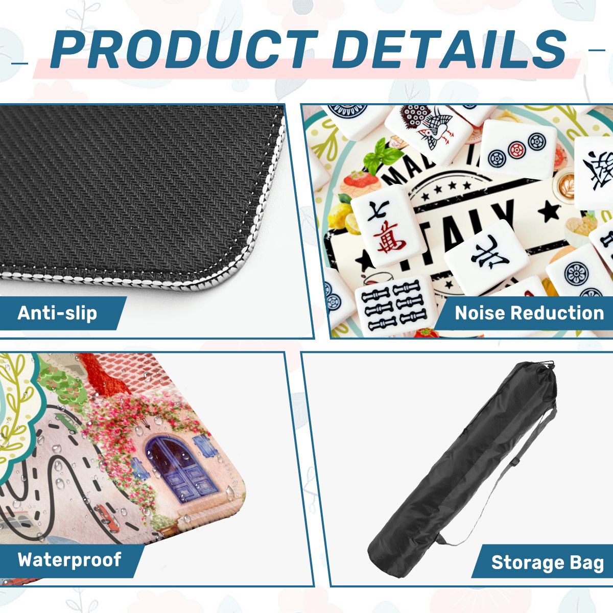 Italian Foodie Mahjong Mat, Tour Of Italy - Splash of Color Co.