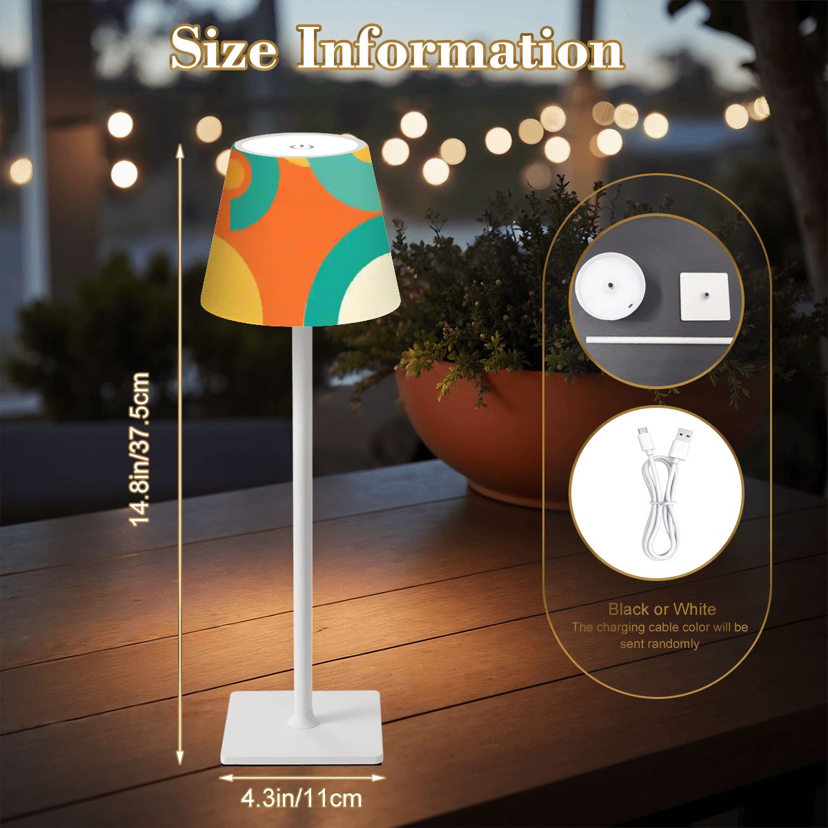 GeoFlare Modern Mahjong LED Cordless Table Lamp - Splash of Color Co.