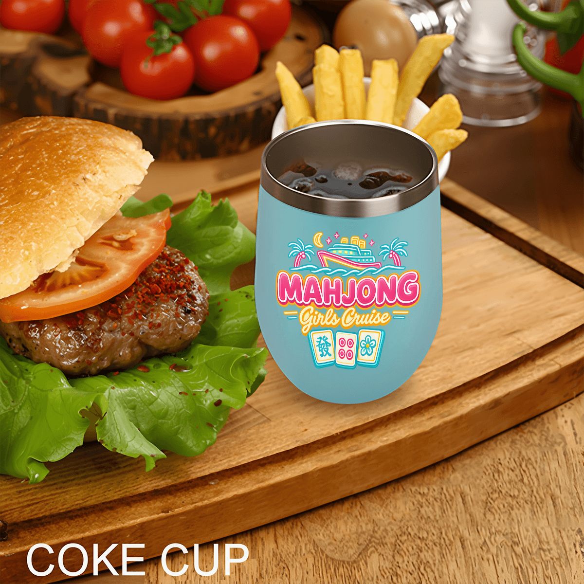 Mahjong Girls Cruise Egg - Shaped Tumbler - Splash of Color Co.