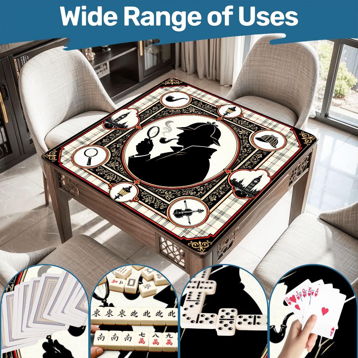 Sherlock Holmes Mahjong Mat - Splash Of Mahj And Color Co.