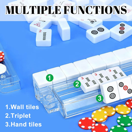 Clear Acrylic Set Of Four Mahjong Tile Pusher Racks - Splash of Color Co.