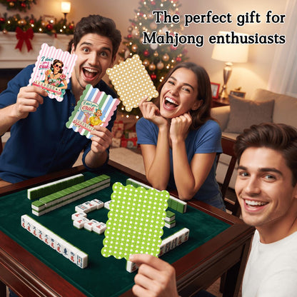 Funny I Don't Give A Crak Scalloped Mahjong Shuffler Cards  Set of 4