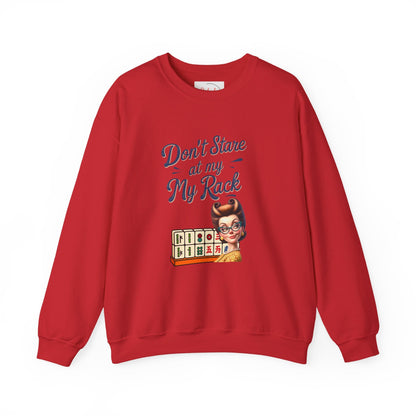 Don’t Stare At My Rack Funny Mahjong Quirky Graphic Sweatshirt Fun Gift for Mahj Gamers - S / Red - Sweatshirt