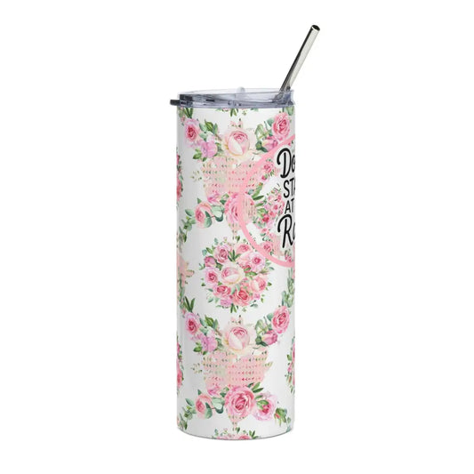 Don’t Stare at My Rack Mahjong Player Gift Funny Mahj Travel Mug Gift for Her Pink Flower Tumbler - 20oz / White - Mug