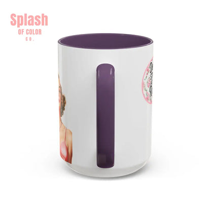 Don’t Stare At My Rack Mahjong Player Gift Funny Mahjong Playful Vintage Vibe Pin Up Girl Mahj Game Night 15 oz. Mug