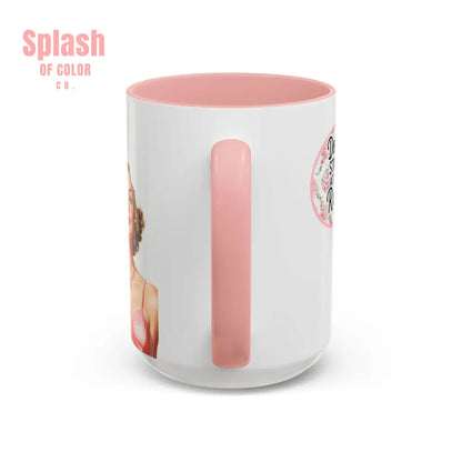 Don’t Stare At My Rack Mahjong Player Gift Funny Mahjong Playful Vintage Vibe Pin Up Girl Mahj Game Night 15 oz. Mug