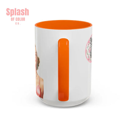 Don’t Stare At My Rack Mahjong Player Gift Funny Mahjong Playful Vintage Vibe Pin Up Girl Mahj Game Night 15 oz. Mug