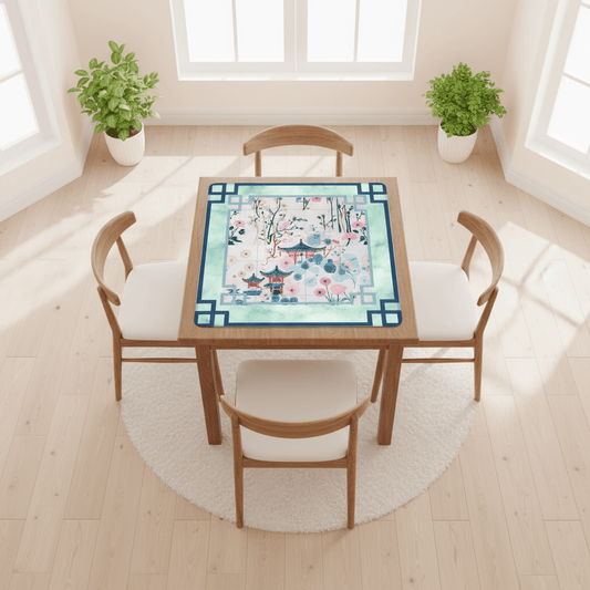 Mahjong Jade Whisper Watercolor Mahj Mat - Splash of Color Co.