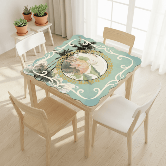 Lilly On The Lanai Scalloped Mahjong Mat - Splash of Color Co.