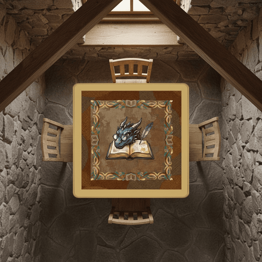 Dragon Of All Tales Faux Needlepoint Mahjong Mat - Splash of Color Co.