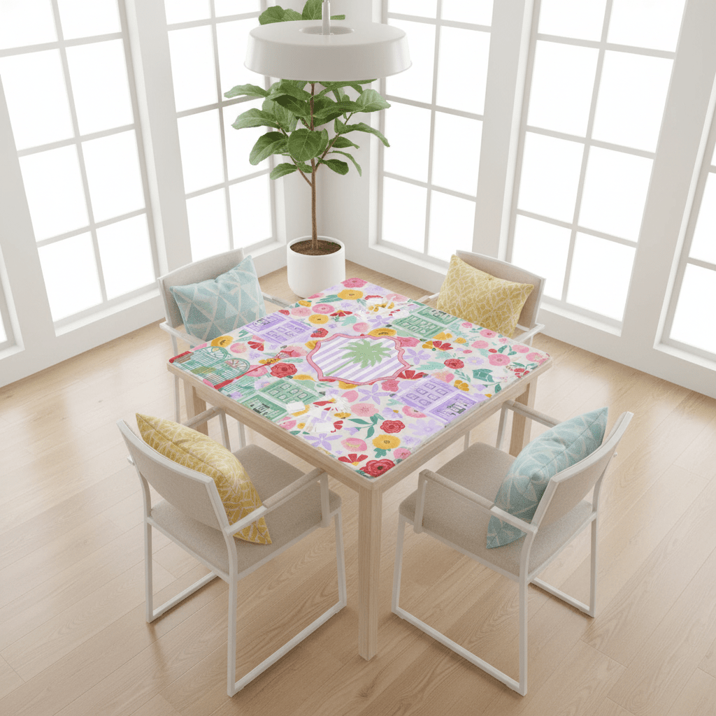 Charleston South Carolina Mahjong Floral Preppy Mahjong Mat - Splash of Color Co.