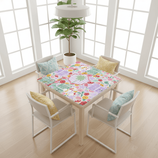 Charleston South Carolina Mahjong Floral Preppy Mahjong Mat - Splash of Color Co.