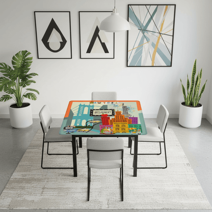 NYC On Broadway New York Cityscape Mahjong Mat - Splash of Color Co.