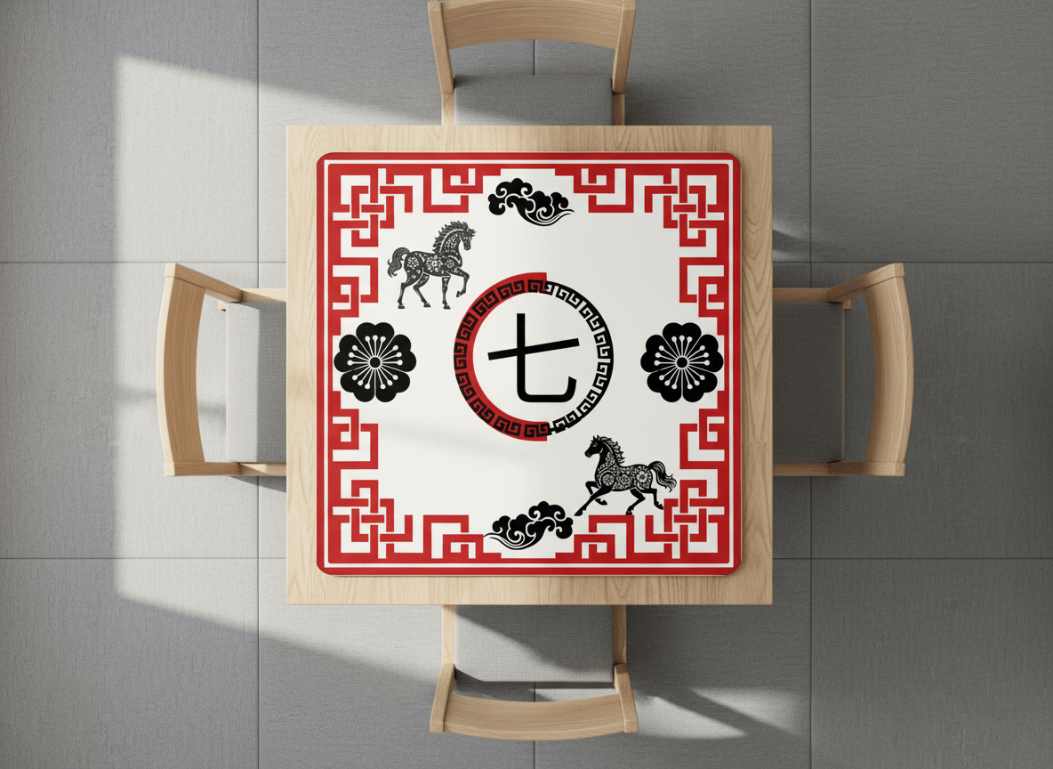 Lucky Qi Asian Mahjong Mat - Splash of Color Co.