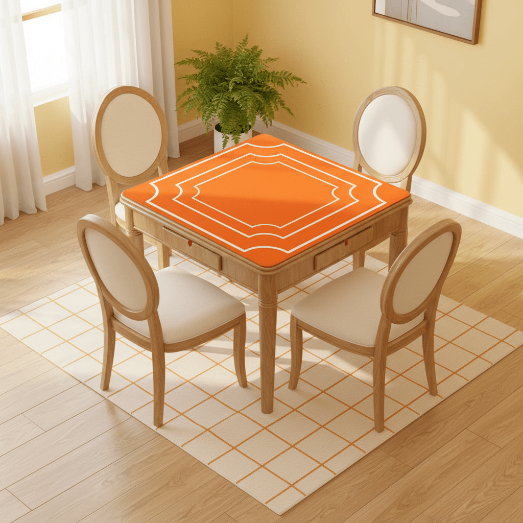 Plain And Simple Minimalist Orange Mahjong Mat - Splash of Color Co.