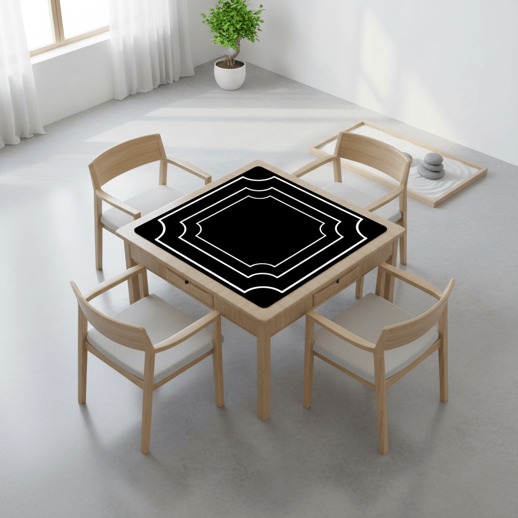 Plain And Simple Minimalist Black Mahjong Mat - Splash of Color Co.
