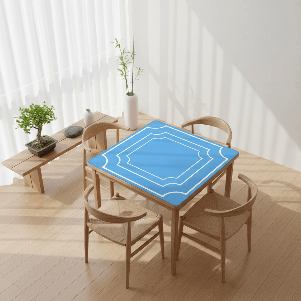 Plain And Simple Robins Egg Blue Minimalist Mahjong Mat - Splash of Color Co.