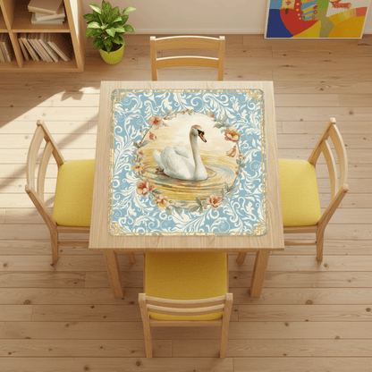 On Golden Pond Swan Mahjong Mat - Splash of Color Co.
