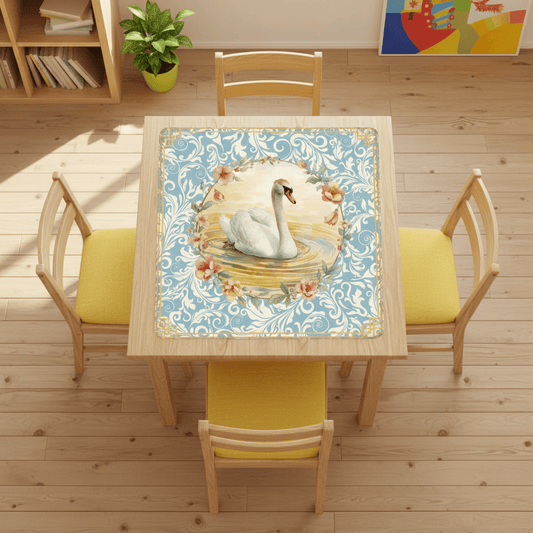 On Golden Pond Swan Mahjong Mat - Splash of Color Co.