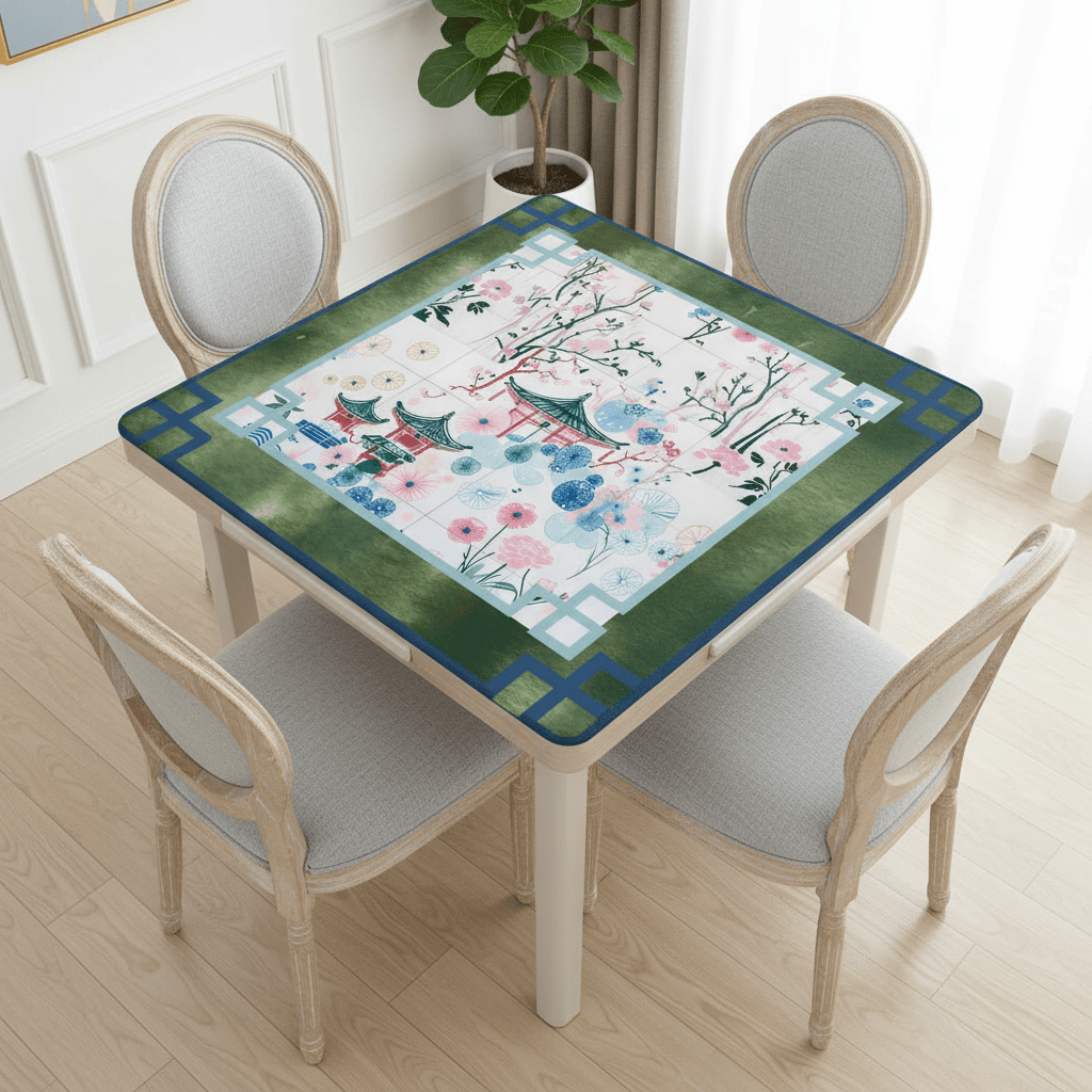 Malachite Mahjong Mat Asian Motif - Splash of Color Co.