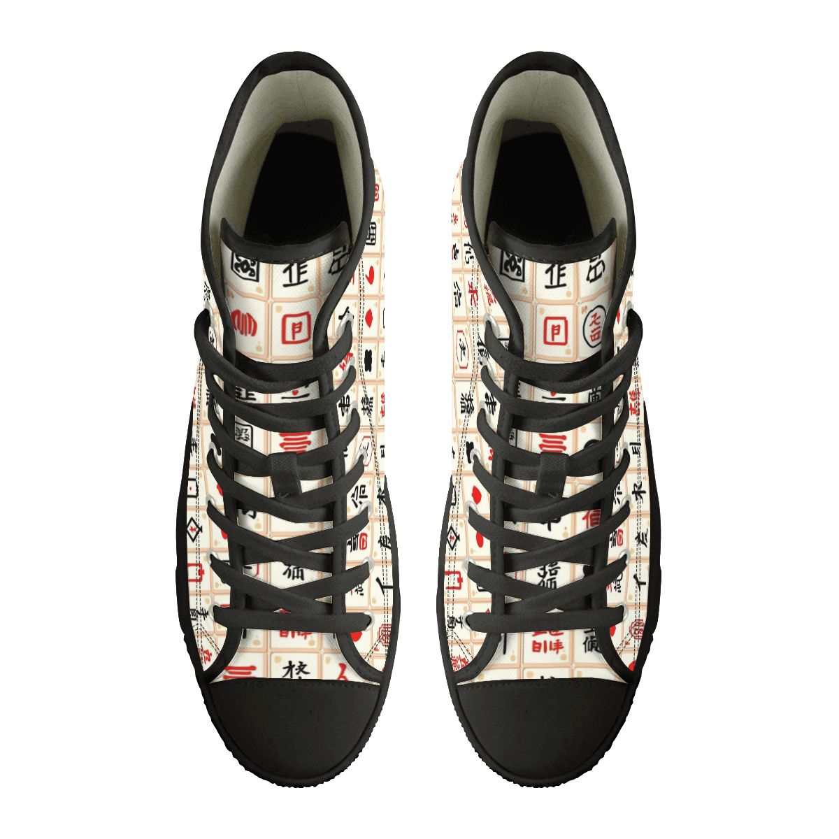 Mahjong Designed Hip Men's High Top Canvas Sneakers - Splash of Color Co.